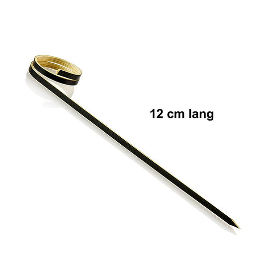 Bamboespiesjes, met lus (ringvormig uiteinde), zwart, 12 cm, 100 st
