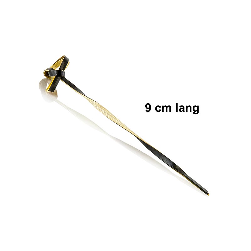 Bamboespiesen, met knoopuiteinde, gedraaid, zwart, 9 cm, 250 stuks