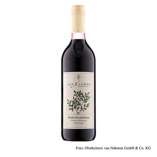 Bosbessen, 100% versgeperst sap, van Nahmen, BIO, 750 ml