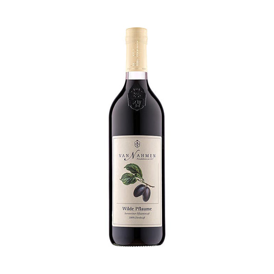 750 ml bottle of van Nahmen Wilde pruimen 100% direct sap, a delicious and natural fruit juice