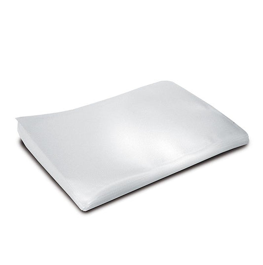 Clear plastic vacuum sealer bags, sized 20x30cm, designed for use with FastVac, comes in a pack of 50 pieces