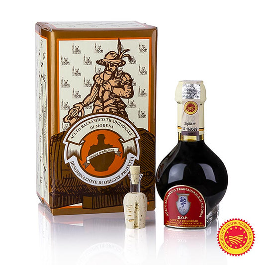 Aceto Balsamico Tradizionale di Modena BOB, 12 jaar, Acetaia di Giorgio, 100 ml - Aged balsamic vinegar from Modena, Italy, in an elegant 100 ml bottle