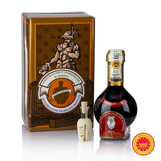 Aceto Balsamico Tradizionale di Modena BOB, 25 jaar, Acetaia di Giorgio, 100 ml - Een flesje van 100 ml van de bekende en authentieke Aceto Balsamico Tradizionale di Modena BOB, 25 jaar, geproduceerd door Acetaia di Giorgio