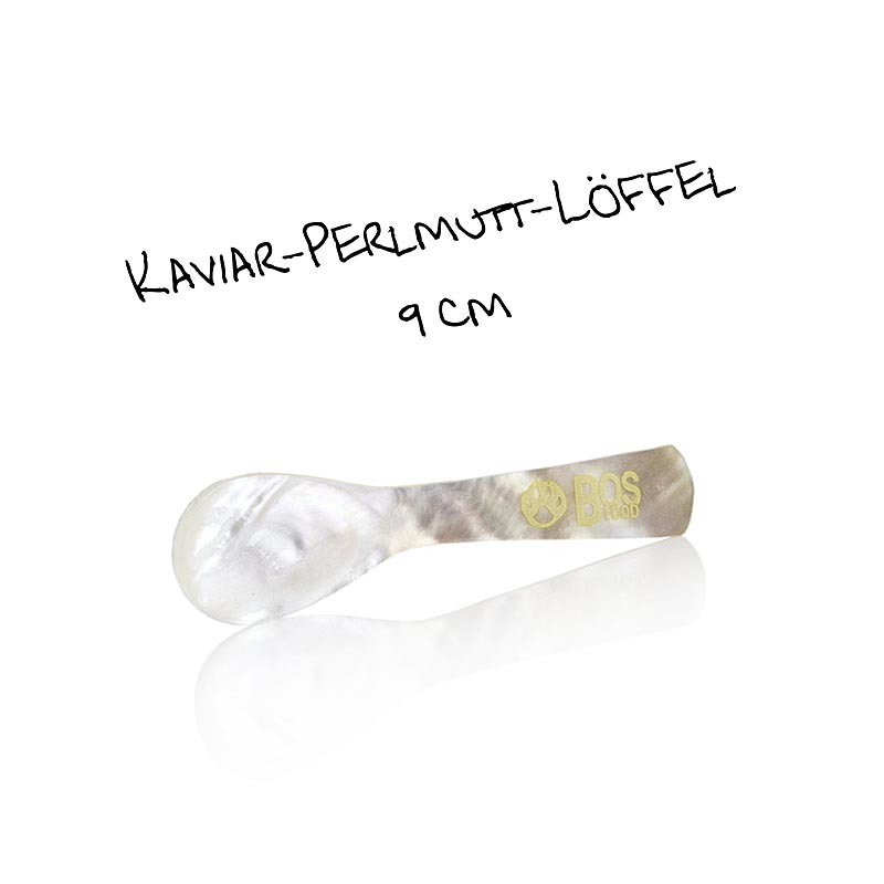 BOS FOOD Kaviaar-parelmoeren lepel, 9 cm, 1 stuk