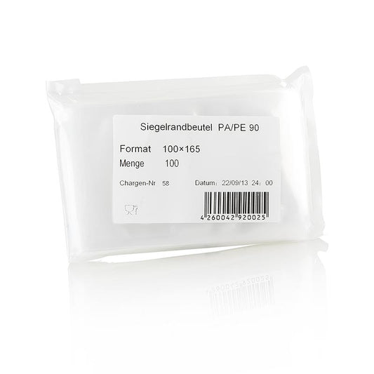 Vacuum seal bag with smooth surface, 100mm x 165mm, 100 pieces