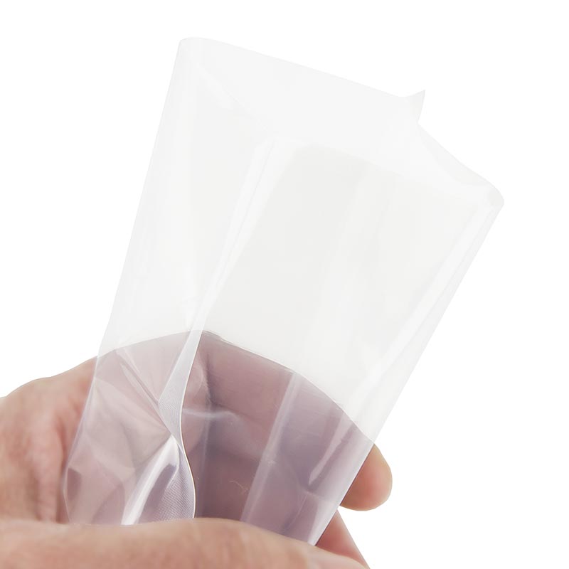 Pack of 100 vacuum seal bags, 100mm x 165mm, with smooth texture