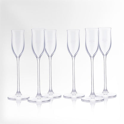  Set of 6 Reisetbauer fruit brandy glasses with 2 cl calibration mark