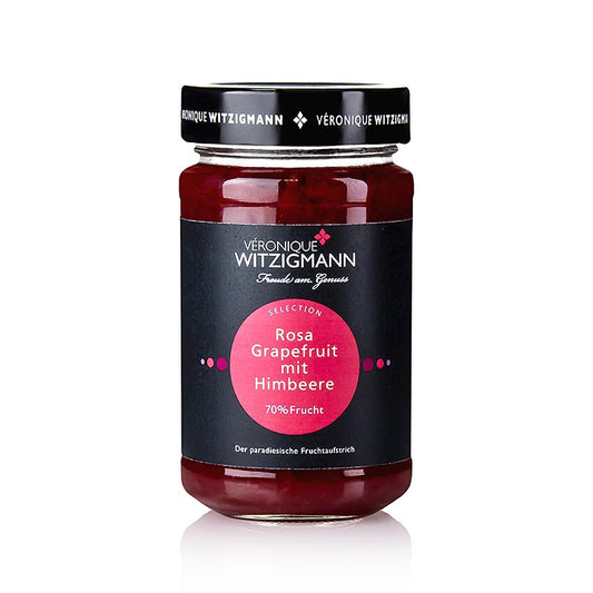 Roze grapefruit met framboos - vruchtenjam, 225 g