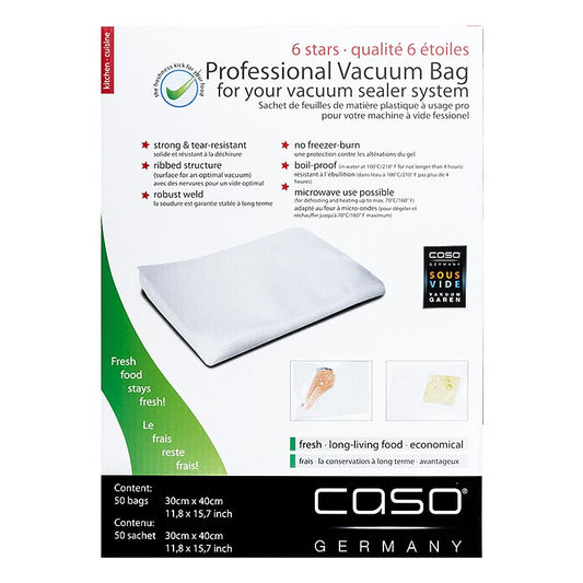 Transparante foliezak van 30x40cm speciaal ontworpen voor gebruik met FastVac, verpakt in een handige set van 50 stuks