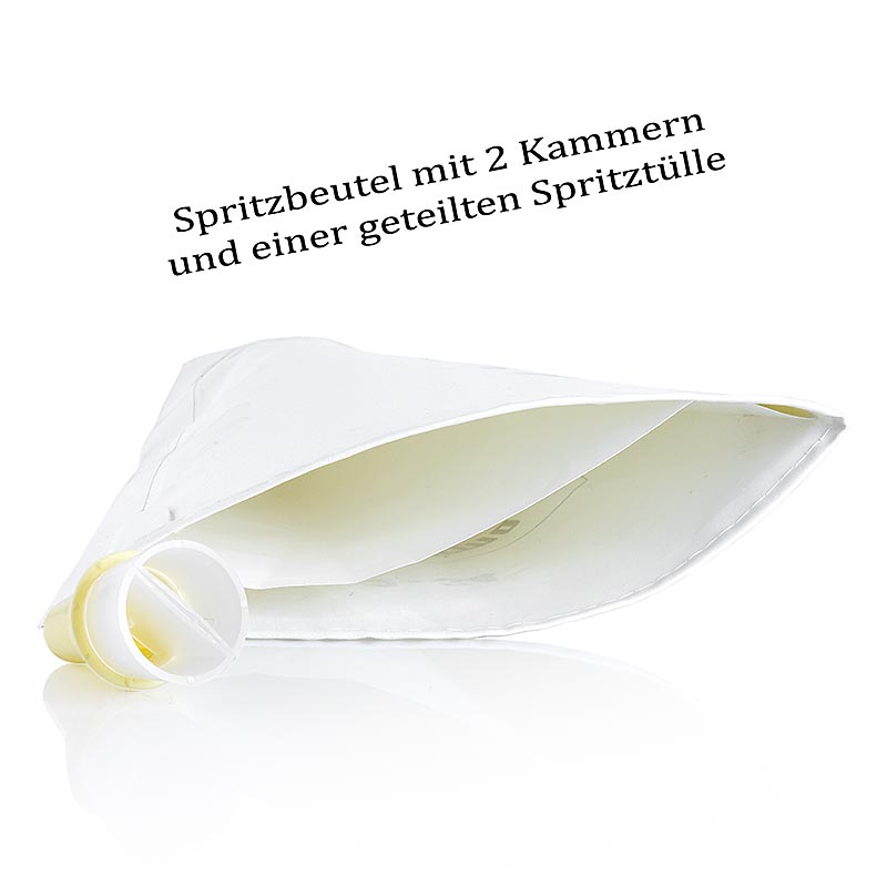 Spuitzak, met 2 kamers, NR.2, 34 cm, incl. dubbele spuitmond, 1 stuk