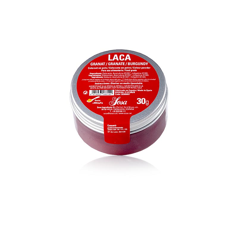Sosa kleurstof, poeder, granaat-/bordeauxrood, vetoplosbaar, 30 g
