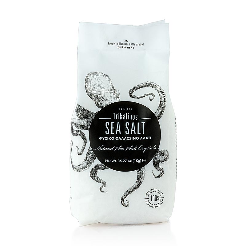 Zeezout, Trikalinos, Griekenland, 1 kg - authentic Greek sea salt from Trikalinos, Greece, in a 1 kg package