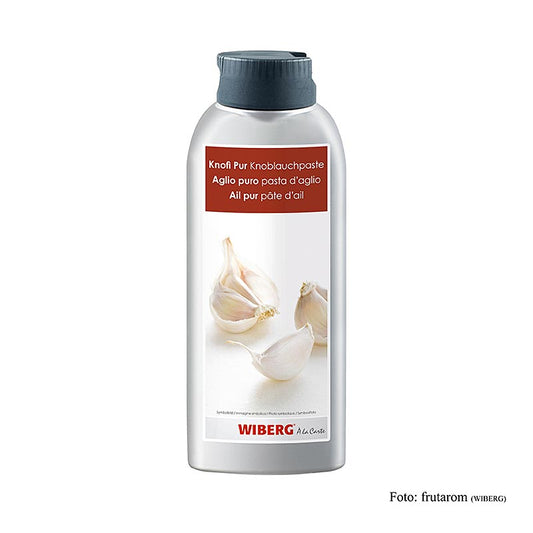 900 gram verpakking van Wiberg pure knoflook en sterke knoflookpasta