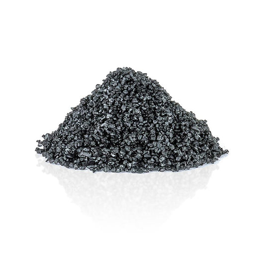 Zak van 1 kg grof, decoratief Palm Island zwart Pacific zout met geactiveerde houtskool
