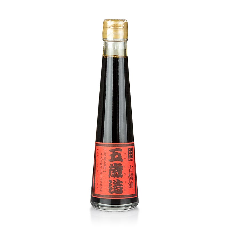 alt=200 ml bottle of Sojasaus, a 5-year aged soy sauce, matured in Japanese oak barrels for a rich and complex flavor profile