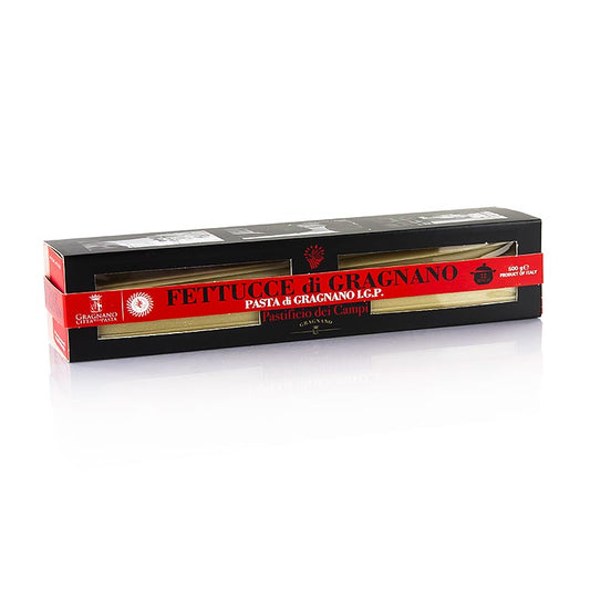 500 grams of Pastificio dei Campi No10 Fettucce, tagliatelle 14mm, Pasta di Gragnano, IGP/PDO, a high-quality Italian pasta