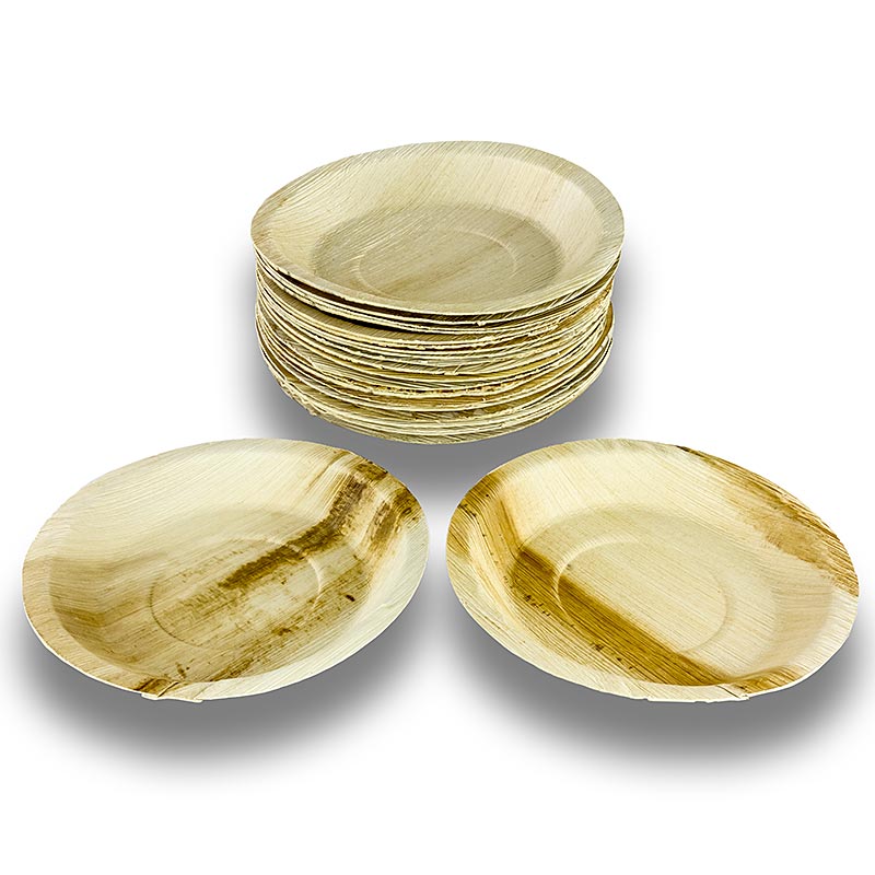 Wegwerp palmbladerenbord, rond, ca. ø 24 cm, 100% composteerbaar, 100 stuks