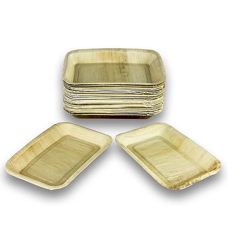 Wegwerp palmbladborden, vierkant, 16x24 cm, 100% composteerbaar, 100 stuks