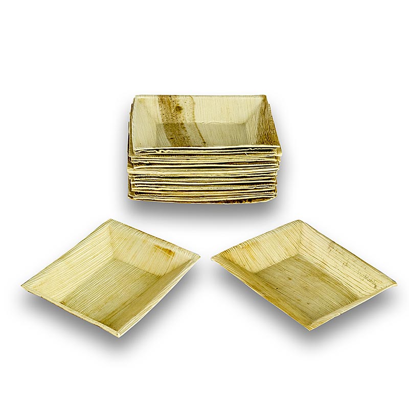 Wegwerp palmbladbordjes, vierkant, 12x17 cm, 100% composteerbaar, 200 stuks