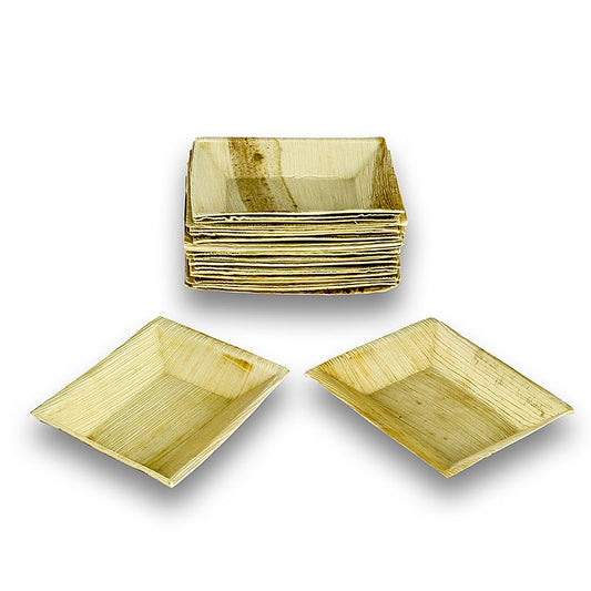 Wegwerp palmbladbordjes, vierkant, 12x17 cm, 100% composteerbaar, 200 stuks