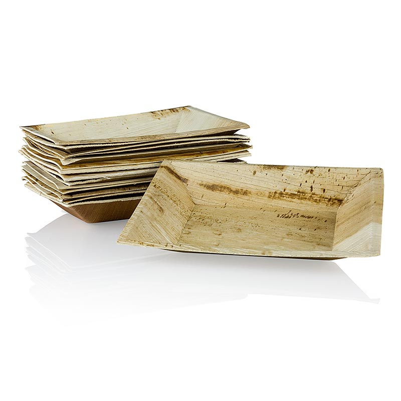 Wegwerp palmbladbordjes, vierkant, 12x17cm, 100% composteerbaar, 25 stuks