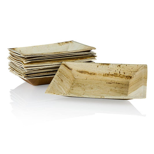 Wegwerp palmbladbordjes, vierkant, 12x17cm, 100% composteerbaar, 25 stuks