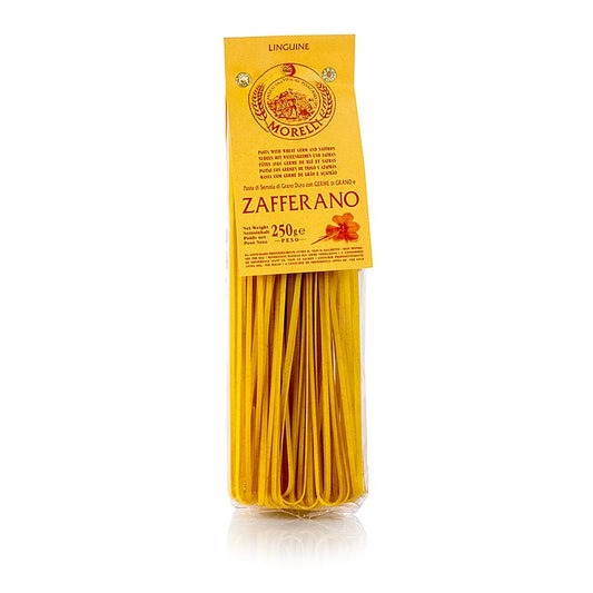 Linguine Morelli 1860 met saffraan en tarwekiemen, 250 g, heerlijke Italiaanse pasta