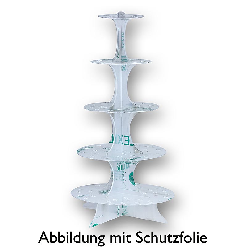 Mini-wafelhoornhouder, plexiglas, 5 lagen, 69 cm hoog, voor 100 hoorntjes, 1 stuk