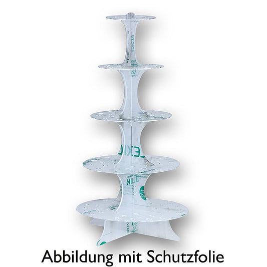 Mini-wafelhoornhouder, plexiglas, 5 lagen, 69 cm hoog, voor 100 hoorntjes, 1 stuk