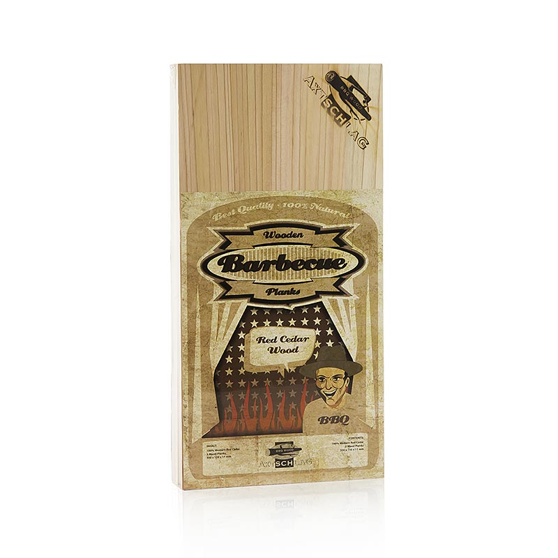 Grill BBQ - Wood Planks Grillplanken, cederhout (Red Cedar), 15x30x1,1 cm, 3 stuks