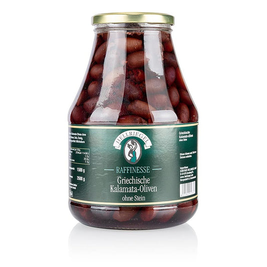 Zwarte olijven, ontpit, Kalamata-olijven, in pekel, 2,6 kg