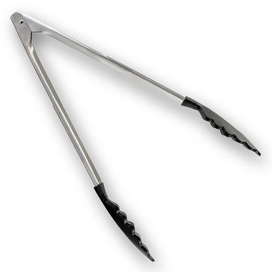 Stainless steel universal tongs with 30cm silicone blade, perfect for cooking and serving, 1 piece