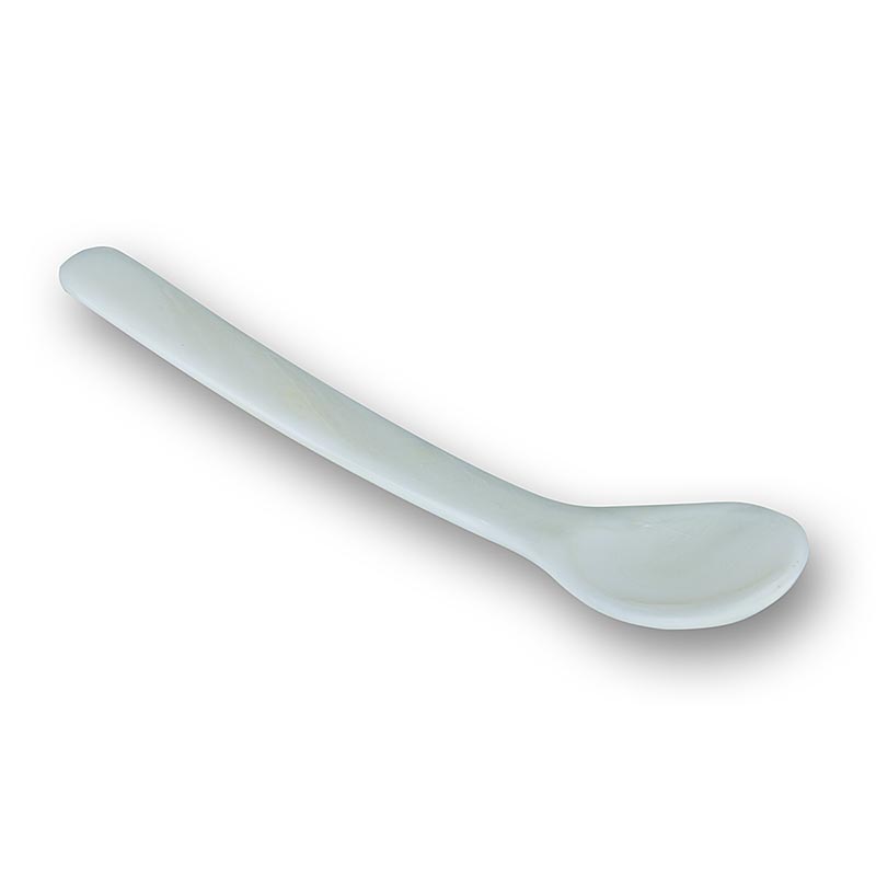 Desietra kaviaar-parelmoeren lepel, rond, 12 cm lang, 1 stuk