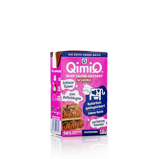 QimiQ Whip chocolade, koude slagroom dessert, 16% vet, 250 g, perfect voor het maken van heerlijke en romige chocolade desserts