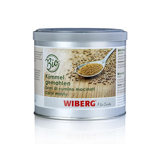 Gemalen Biologisch karwijzaad verpakt in een 230 g verpakking