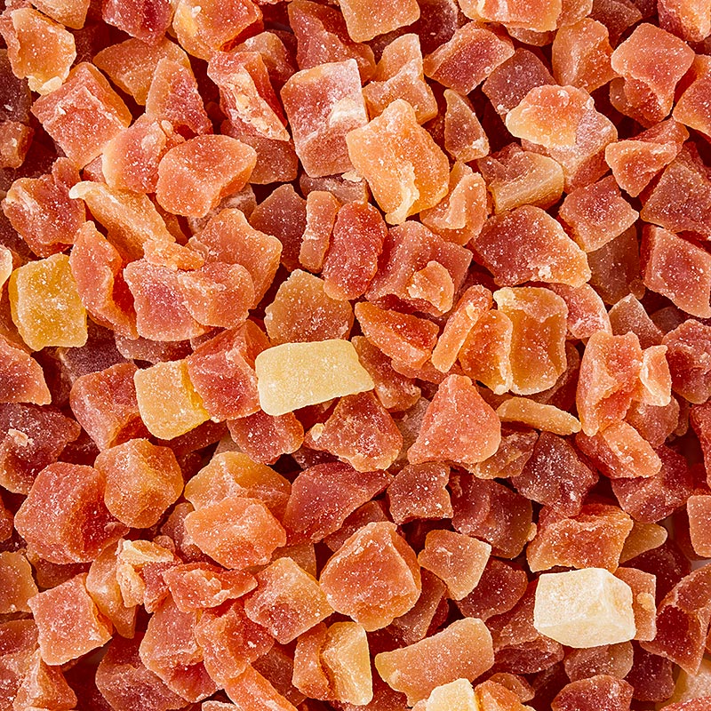 Papajablokjes, 10 mm, gedroogd, gesuikerd, ongezwaveld, 1 kg