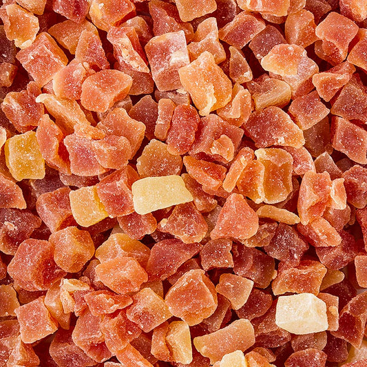 Papajablokjes, 10 mm, gedroogd, gesuikerd, ongezwaveld, 1 kg