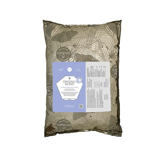 Esmeraldas Milk Ecuador, 42%, melk couverture, callets, Original Beans, BIO, 2 kg