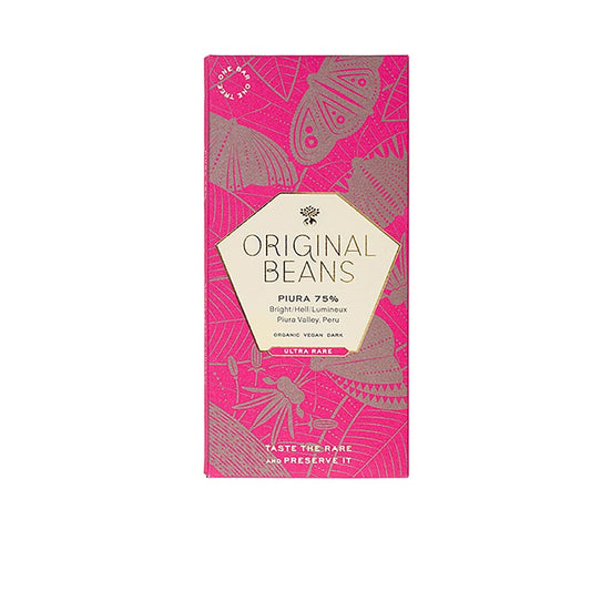 Biologische Piura Porcelana Peru, 75% pure chocoladereep gemaakt van originele bonen, 70 g