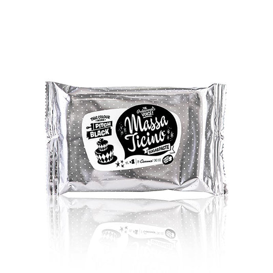 Massa Ticino - Taartgarnering, Pitch Black, veganistisch, AZO-vrij, 250 g
