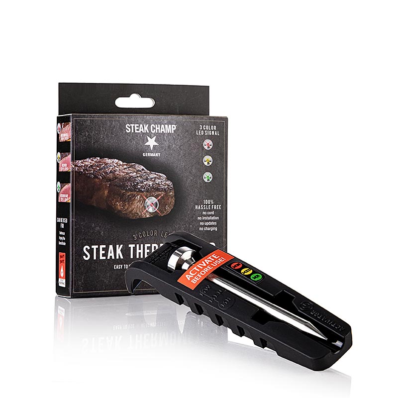 SteakChamp 3-kleurenpakket, gaarheidsindicator voor steaks voor 3 gaarheidsniveaus, 1 stuk