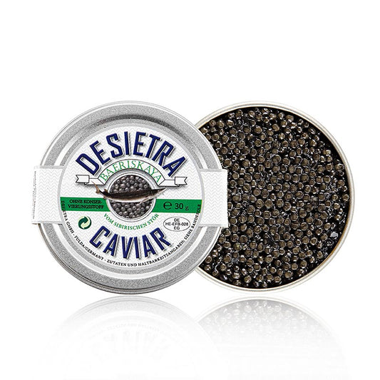 Desietra Baeriskaya kaviaar (baerii), aquacultuur, zonder conserveermiddelen, 30 g