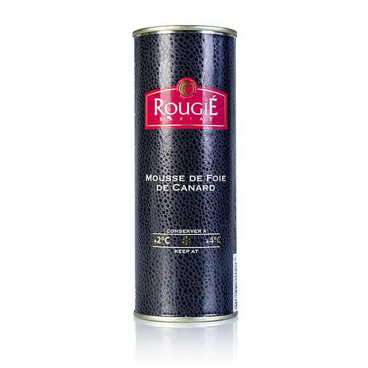 Mousse van eendenlever, 50% foie gras, rougié, 320 g, a luxurious and creamy duck liver mousse perfect for gourmet indulgence