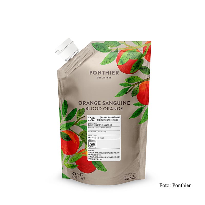 Puree - Bloedsinaasappel, Orange sanguine, 100% fruit, 1 kg