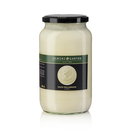 A 900ml bottle of Gewürzgarten Hollandaise sauce with butter, panklare
