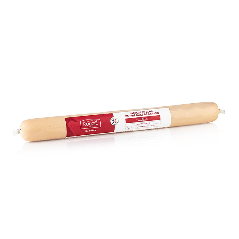 Eendenleverblok, in staafvorm "Ficelle", foie gras, Ø 36 mm, 38 cm, Rougié, 400 g