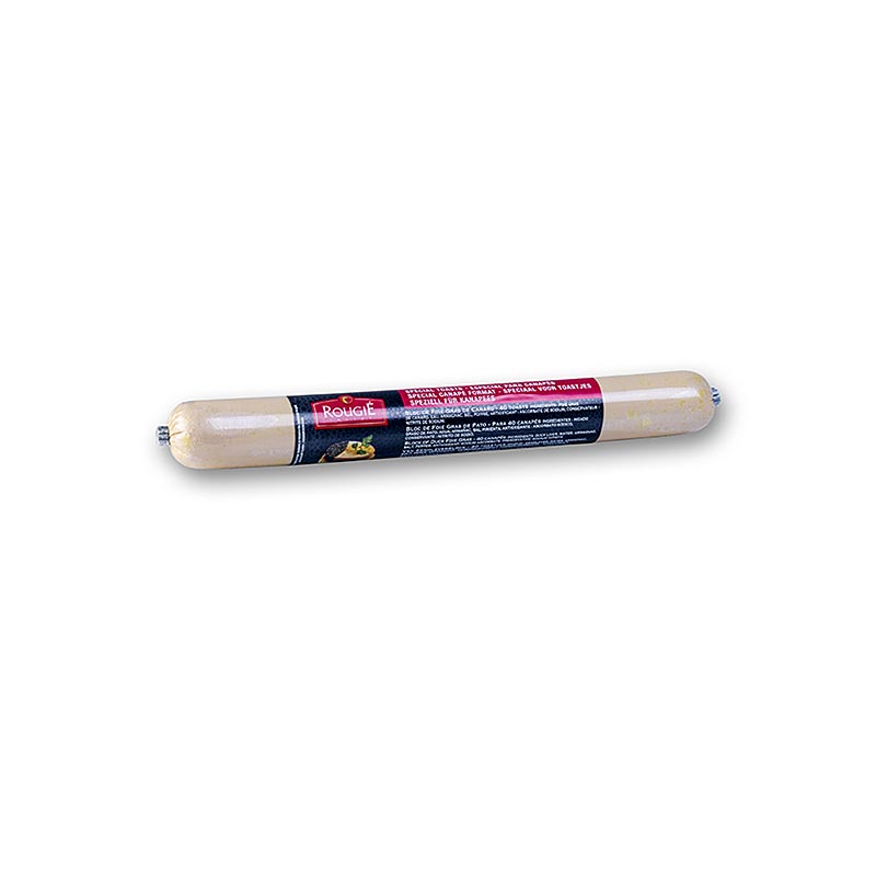 Rougié Foie Gras eendenlever blok in stokvorm Ficelle, 125 g, Ø25mm, 23cm