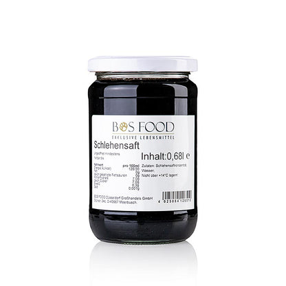 BOS FOOD sleedoornsiroop, puur en ongezoet, 680 ml