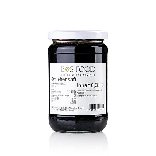 BOS FOOD sleedoornsiroop, puur en ongezoet, 680 ml