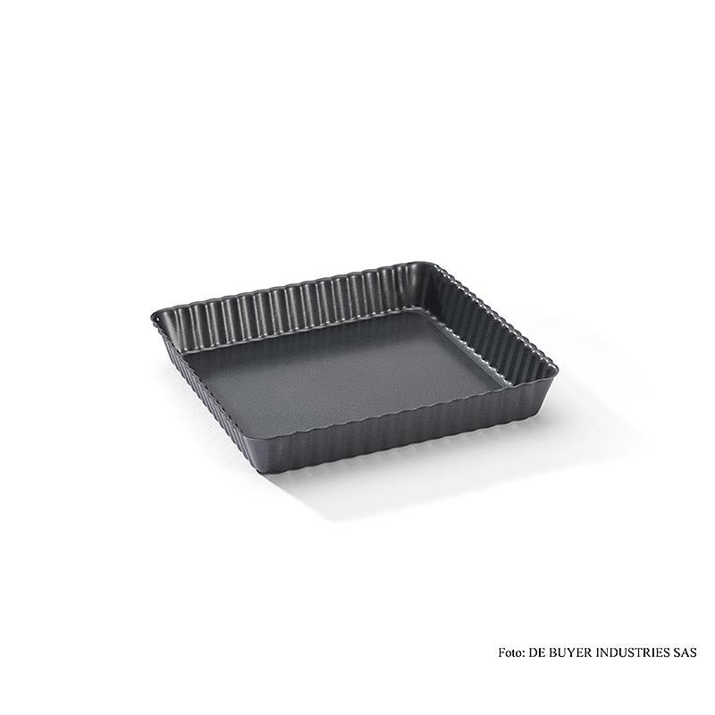deBUYER Taartvorm, vierkant, ø18cm, met afneembare bodem, 1 stuk